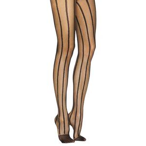 Stems Striped Tights in Black One Size New Womens Nylons Pantyhose